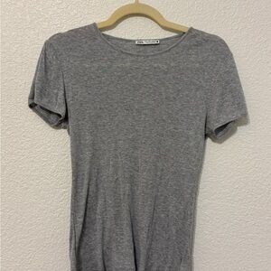 Zara Heather Gray Crew Neck Tee